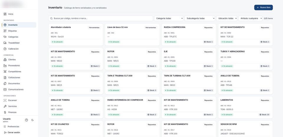 ABC Turbo — CRM de inventario a medida
