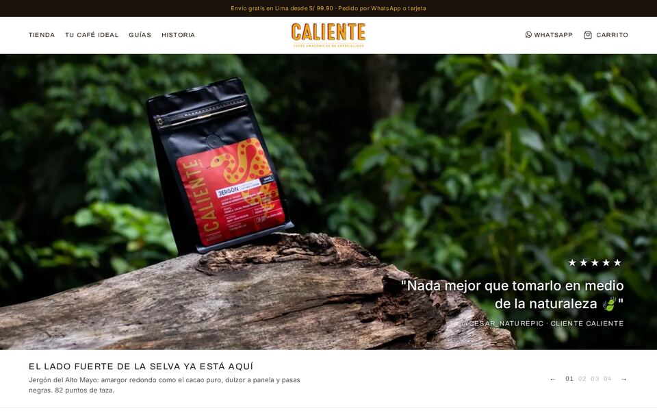 Caliente Café — tienda online de café de especialidad
