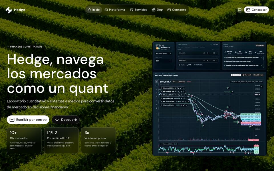Hedge.pe — plataforma cuantitativa